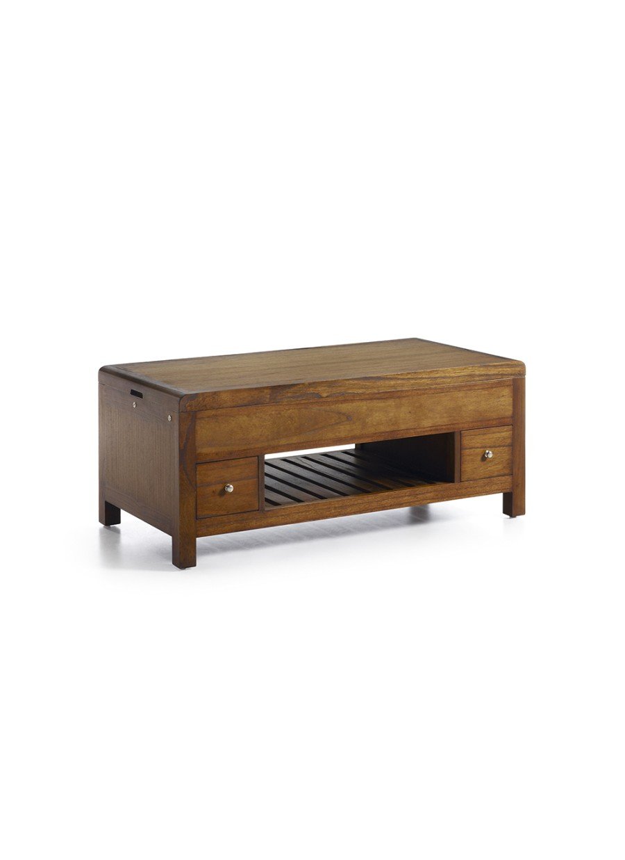 Mesa de centro Flash 2 cajones y 1 hueco con top elevable 110x55x45-65 Ref. 1046/301559 Moycor