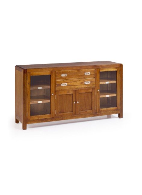 Buffet Flash 2 p Cristal, 2 Puerta Madera y 2 Cajones 150x40x80 Ref. Flash 301546 Moycor