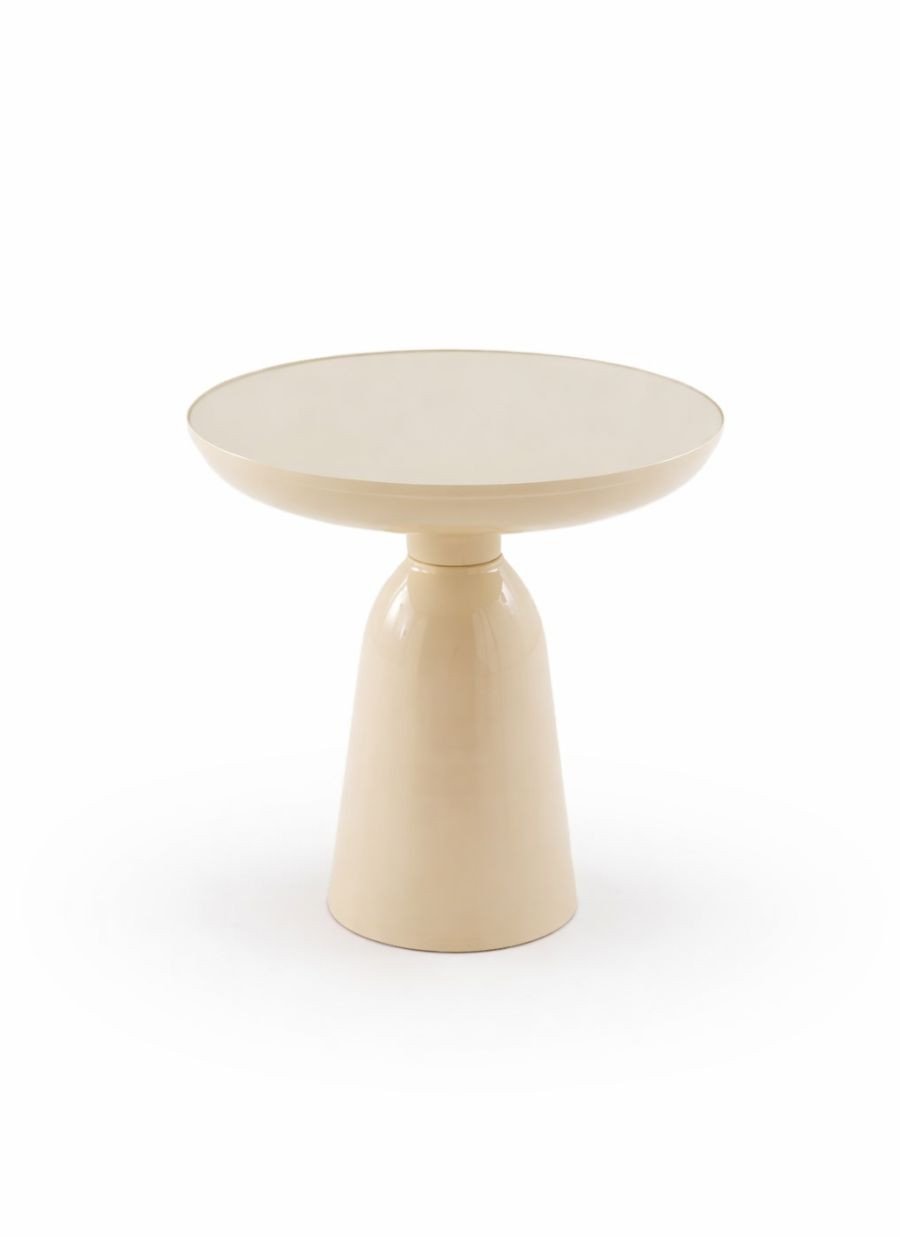 Mesa Auxiliar de Metal Beige con...