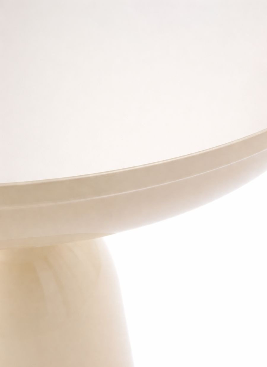 Mesa Auxiliar de Metal Beige con...